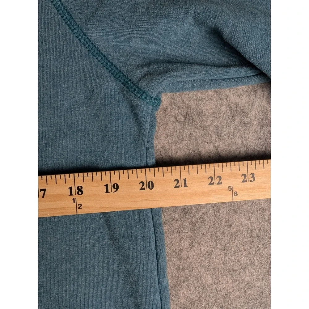 The‎ North Face Mens Pullover Hoodie Heathered Teal Blue Embroidered Logo Fleece